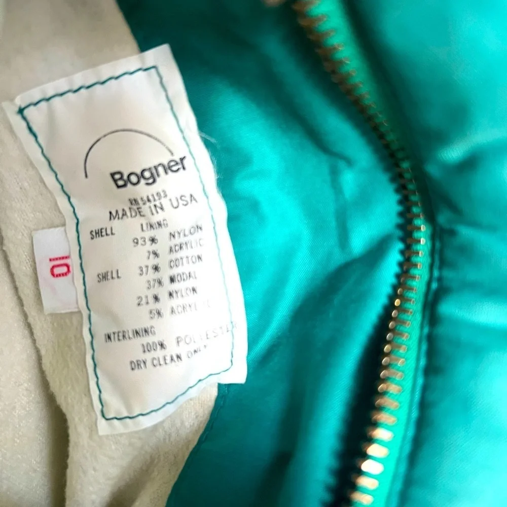 Bogner womens ski jacket size 10 emerald green vintage style bomber jacket